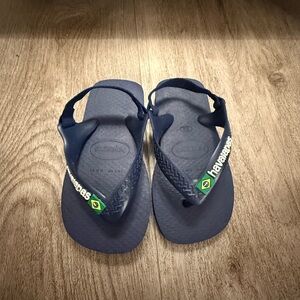 Havaianas Kids Blue Flip Flops with Logo